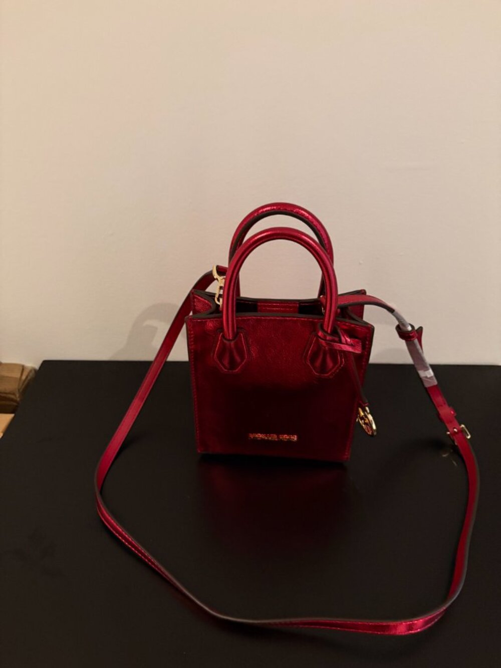 Michael Kors Red Mini Bag With Adjustable/Removable Crossbody Strap